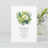 Schattierungen des grünen Brautparty Einladung (Stehend Vorderseite)