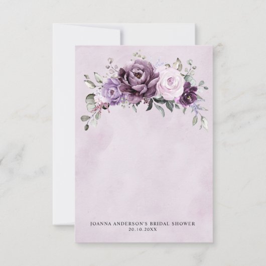 Schattierungen des Lila blutigen Brautparty Dankeskarte (Rückseite)