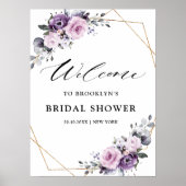 Schattierungen des Lila Brautparty Dusty Willkomme Poster (Vorne)