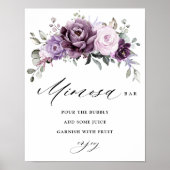 Schattierungen des Lila Brautparty Mimosa Bar Poster (Vorne)