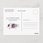 Schattierungen des Lila Kalenders Save the Date Postkarte (Rückseite)