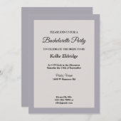 Schattierungen für grauen Junggeselinnen-Abschied Einladung (Vorne/Hinten)