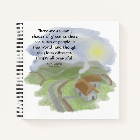 Schattierungen für grünes Notebook Notizblock (Vorderseite)