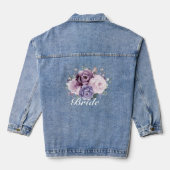 Schattierungen Lila Blooms Moody Floral Bride Jeansjacke (Rückseite)