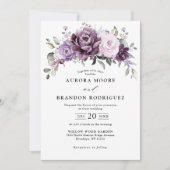 Schattierungen Lila Blüten in einer Hochzeit Einladung (Vorderseite)