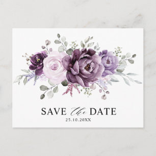 Schattierungen Lila Blüten Save the Date Postkarte