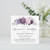 Schattierungen Lila Blütenbrunch und Bubbly Einladung (Stehend Vorderseite)