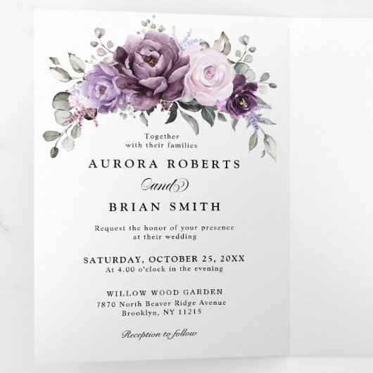 Schattierungen Lila blutiger blutiger Hochzeiten Dreifach Gefaltete Ankündigung (Innen Erste Seite)