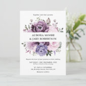 Schattierungen Lila blutiger blutiger Hochzeiten Einladung (Stehend Vorderseite)