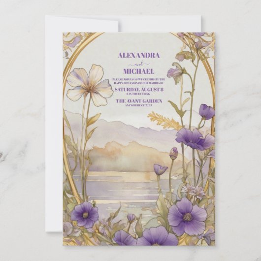 Schattierungen Lila blutiger blutiger Hochzeiten Einladung (Vorderseite)