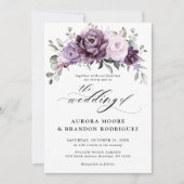 Schattierungen Lila blutiger blutiger Hochzeiten Einladung (Vorderseite)