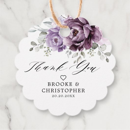 Schattierungen Lila blutiger blutiger Hochzeiten Geschenkanhänger (Rückseite)