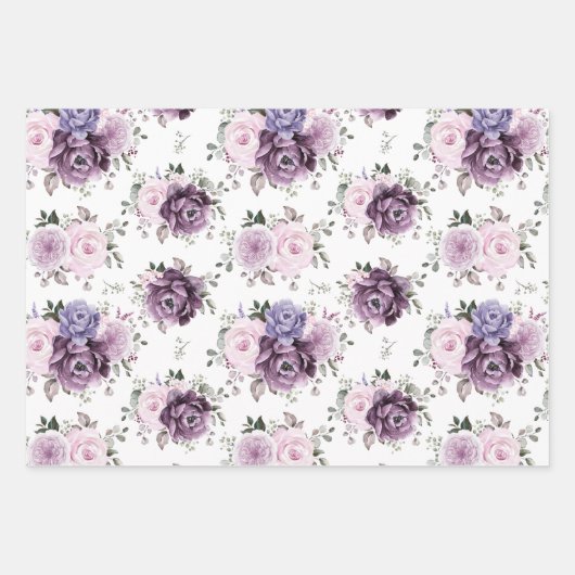 Schattierungen Lila blutiger blutiger Hochzeiten Geschenkpapier Set (Vorderseite 3)