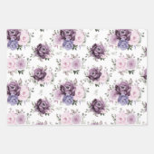 Schattierungen Lila blutiger blutiger Hochzeiten Geschenkpapier Set (Vorderseite)