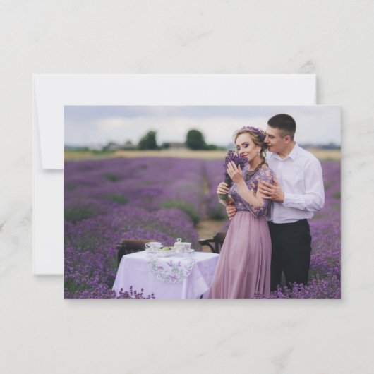 Schattierungen Lila blutiger blutiger Hochzeiten RSVP Karte (Rückseite)