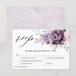 Schattierungen Lila blutiger blutiger Hochzeiten RSVP Karte