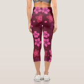 Schattierungen rosa hawaiianischer Print-Yoga-Legg Capri Leggings (Rückseite)