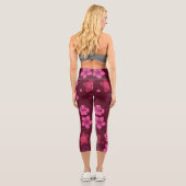 Schattierungen rosa hawaiianischer Print-Yoga-Legg Capri Leggings (Rückseite)