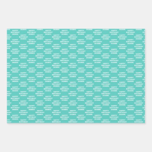 Schattierungen von Aquamarinen Umschlagpapier Geschenkpapier Set (Vorderseite)