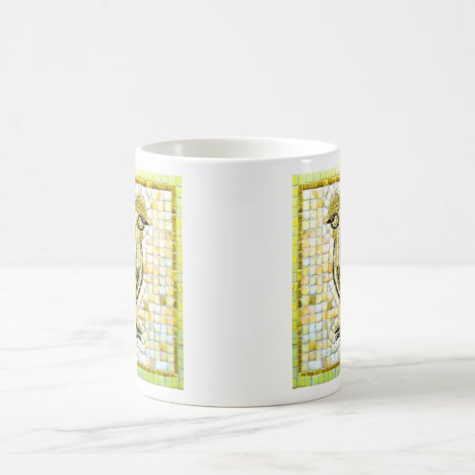 Schattierungen von beige-schwarz-mosaikischer Hühn Kaffeetasse (Mittel)