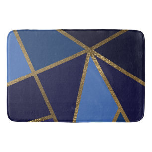 Schattierungen von Blau & Gold Bronze Geometrisch  Badematte