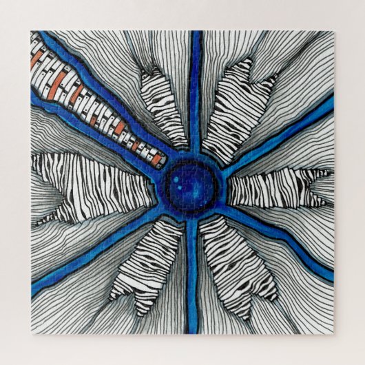 Schattierungen von Blau und Schwarz Puzzle (Vertikal)