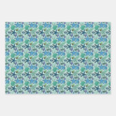 Schattierungen von blauen Muscheln und Sternengefl Geschenkpapier Set (Vorderseite 2)