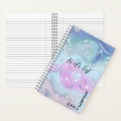 Schattierungen von blauen und Lila Wirbel mit Glit Notizblock (Innen)