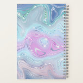 Schattierungen von blauen und Lila Wirbel mit Glit Notizblock (Rückseite)