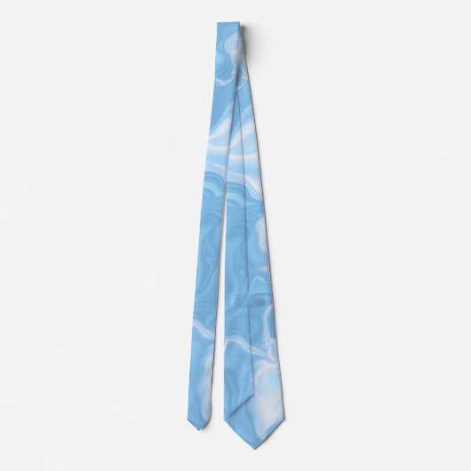 Schattierungen von Blauen und Weißen Waves Krawatte (Rückseite)