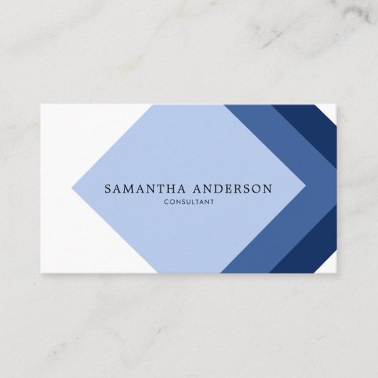 Schattierungen von Blue Diamonds Simple Modern Visitenkarte (Vorderseite)