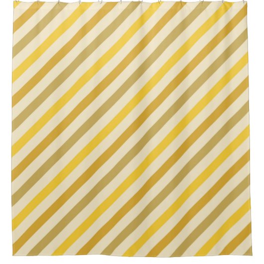 Schattierungen von Gold Diagonal Stripe Moderne Duschvorhang (Vorderseite)