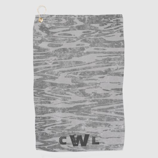 Schattierungen von grauem Holz-Grain-Muster Golfhandtuch (Vorderseite)