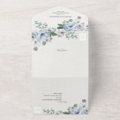 Schattierungen von Gray Dusty Blue Winter Rustikal All In One Einladung (Außenbereich)