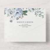 Schattierungen von Gray Dusty Blue Winter Rustikal All In One Einladung (Rückseite)