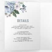 Schattierungen von Gray Dusty Blue Winter Rustikal Dreifach Gefaltete Ankündigung (Innen Erste Seite)