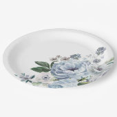 Schattierungen von Gray Dusty Blue Winter Rustikal Pappteller (Schrägansicht)