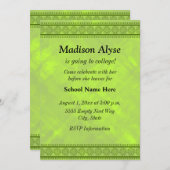 Schattierungen von grüner Blüte laden zur Uni ein Einladung (Vorne/Hinten)