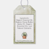 🌿 Schattierungen von Grüner Wasserfarbe Kräuterse Geschenkanhänger (Rückseite)