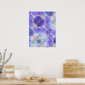 Schattierungen von Lavendel und grünen Abstrakten Poster (Küche)