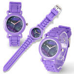 Schattierungen von Lila Abstrakten Armbanduhr<br><div class="desc">Eine Armbanduhr in einem Medley aus lila,  lila,  blau-grün und grau-farbenen Tönen macht dies zu einer trendigen abstrakten Uhr. Erstellt aus Originalfotos von JLW_FOTOGRAFIE</div>