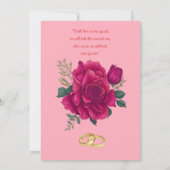 Schattierungen von Magenta Rosa Moderne Hochzeit Einladung (Rückseite)