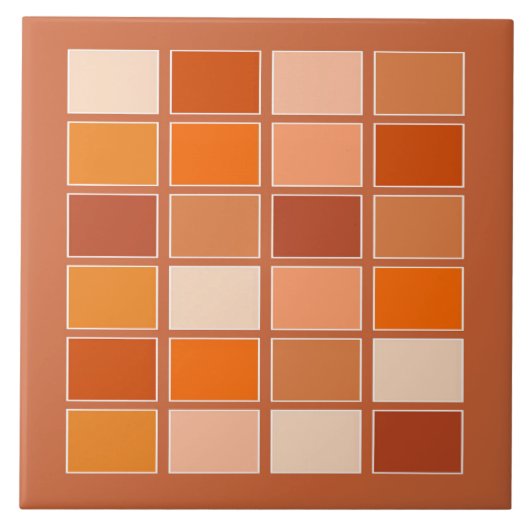 Schattierungen von Orange Blocks Fliese (Vorderseite)