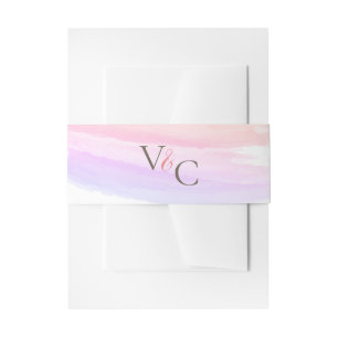Schattierungen von Pink Watercolor Splash Wedding Einladungsbanderole