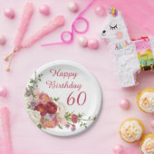 Schattierungen von Pink White Peony Blume Happy Bi Pappteller (Party)