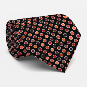 Schattierungen von Red Salsa Polka Dots auf Schwar Krawatte