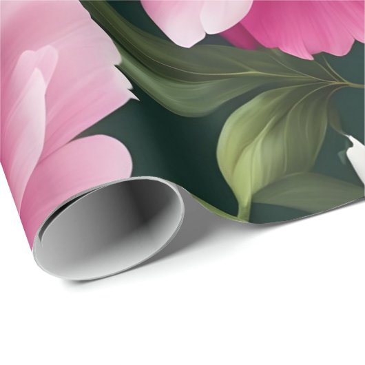 Schattierungen von rosa Peonies Geschenkpapier (Rolleneckpunkt)