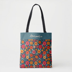 Schattierungen von Safran und Blau Tasche