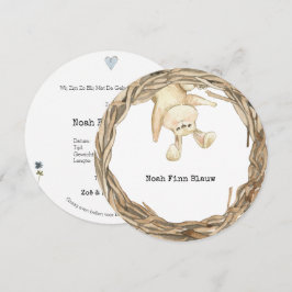 Schattig Konijn Lieve Bos Dieren Geboortekaartje Einladung