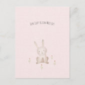 Schattig Konijn Met Bloemen Baby Meisje Dochter Postkarte (Vorderseite)